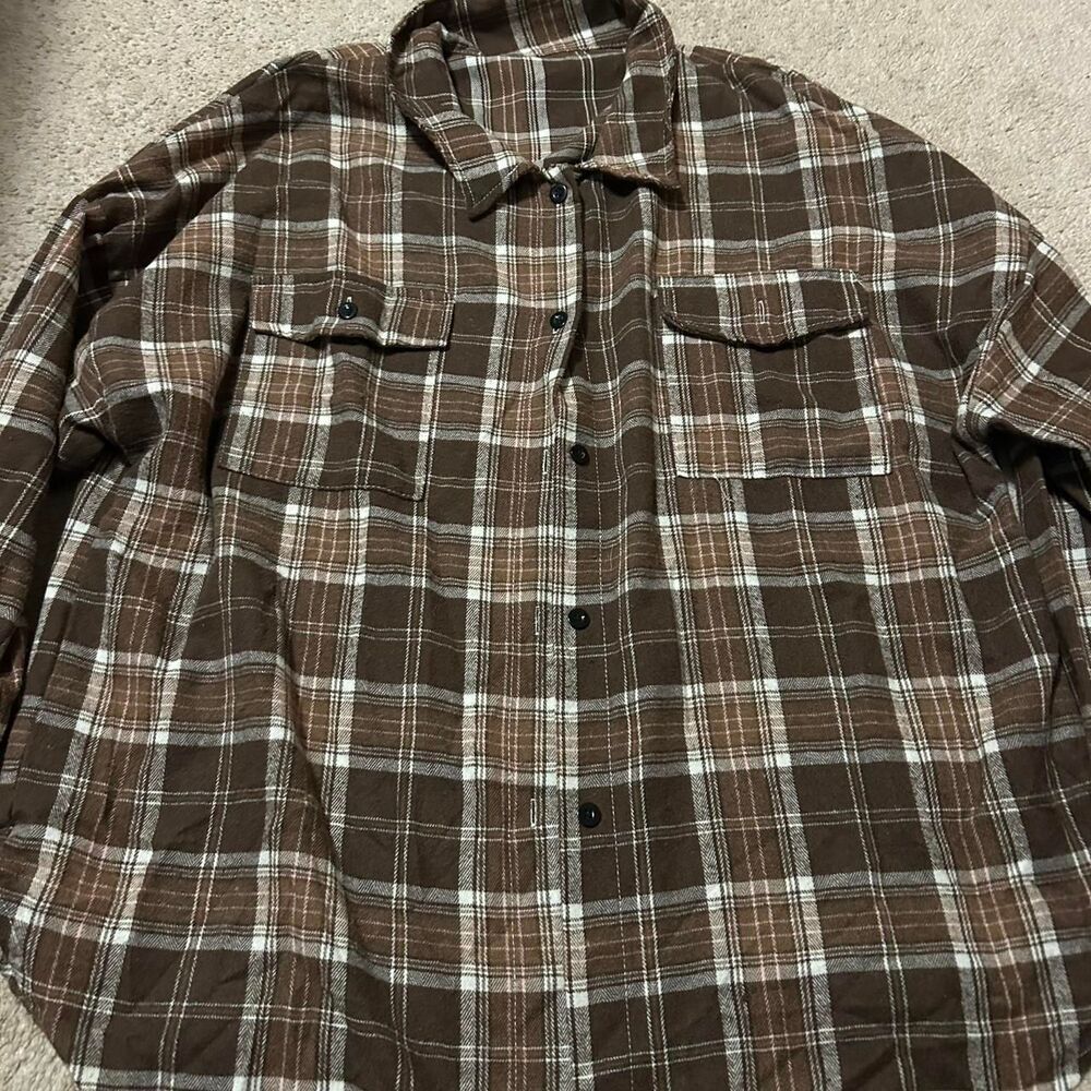 Romwe Women's Brown flannel